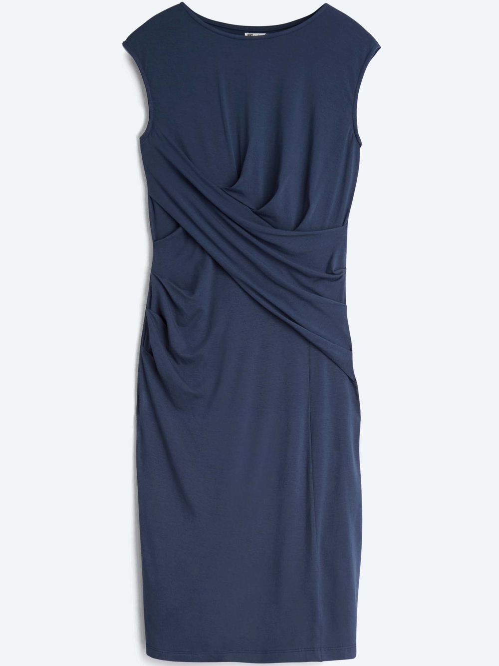 Kut from the Kloth Mollee Navy Draped Twist-Detail Sheath Knit Dress - Size 2P